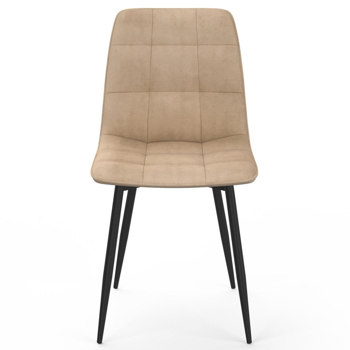 ID MARKET Lot de 6 chaises MILA en velours taupe pour salle à manger
