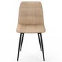 Voir la diapositive 3 : ID MARKET Lot de 6 chaises MILA en velours taupe pour salle à manger