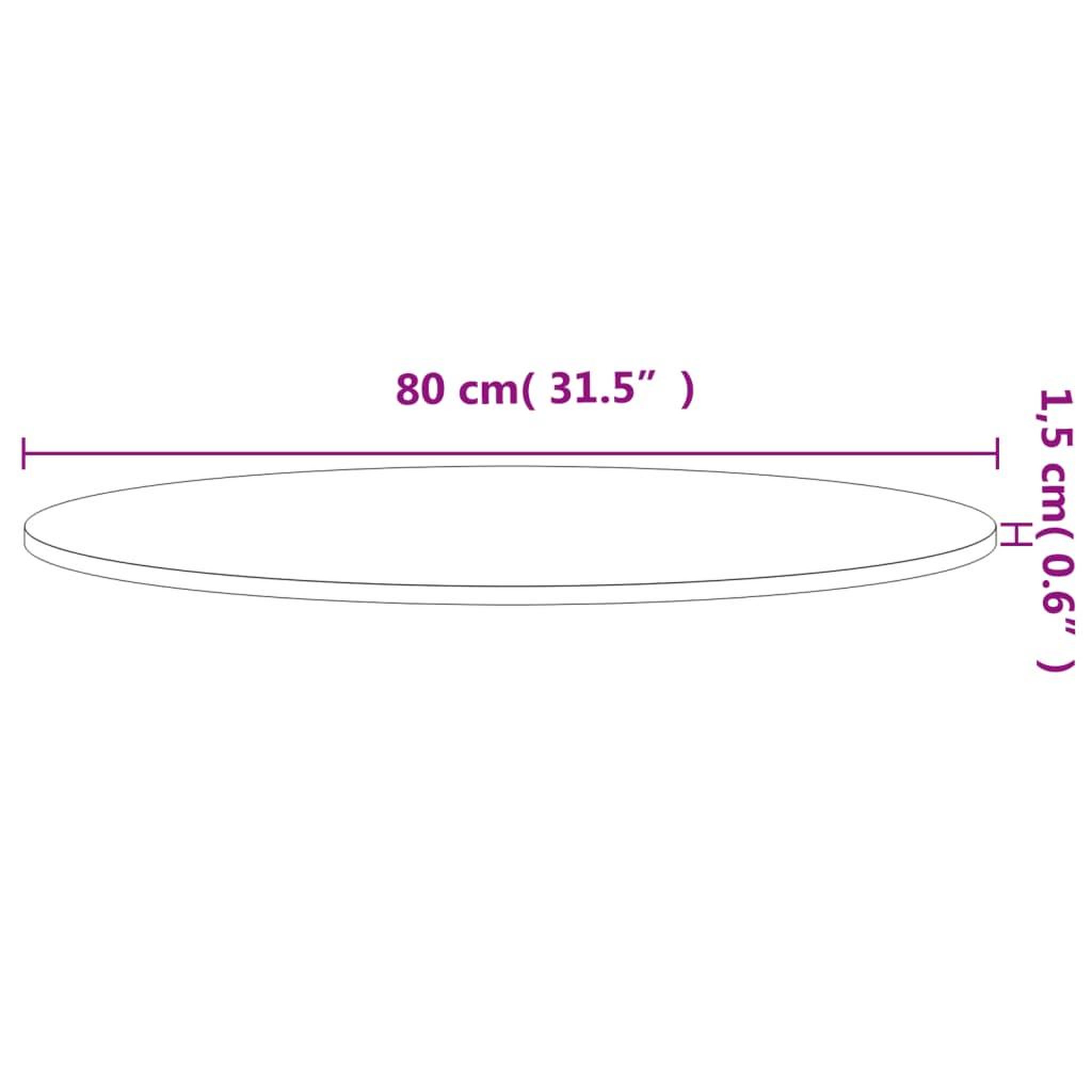 Voir la diapositive 4 : VIDAXL Dessus de table Ø80x1,5 cm rond bois massif de hetre