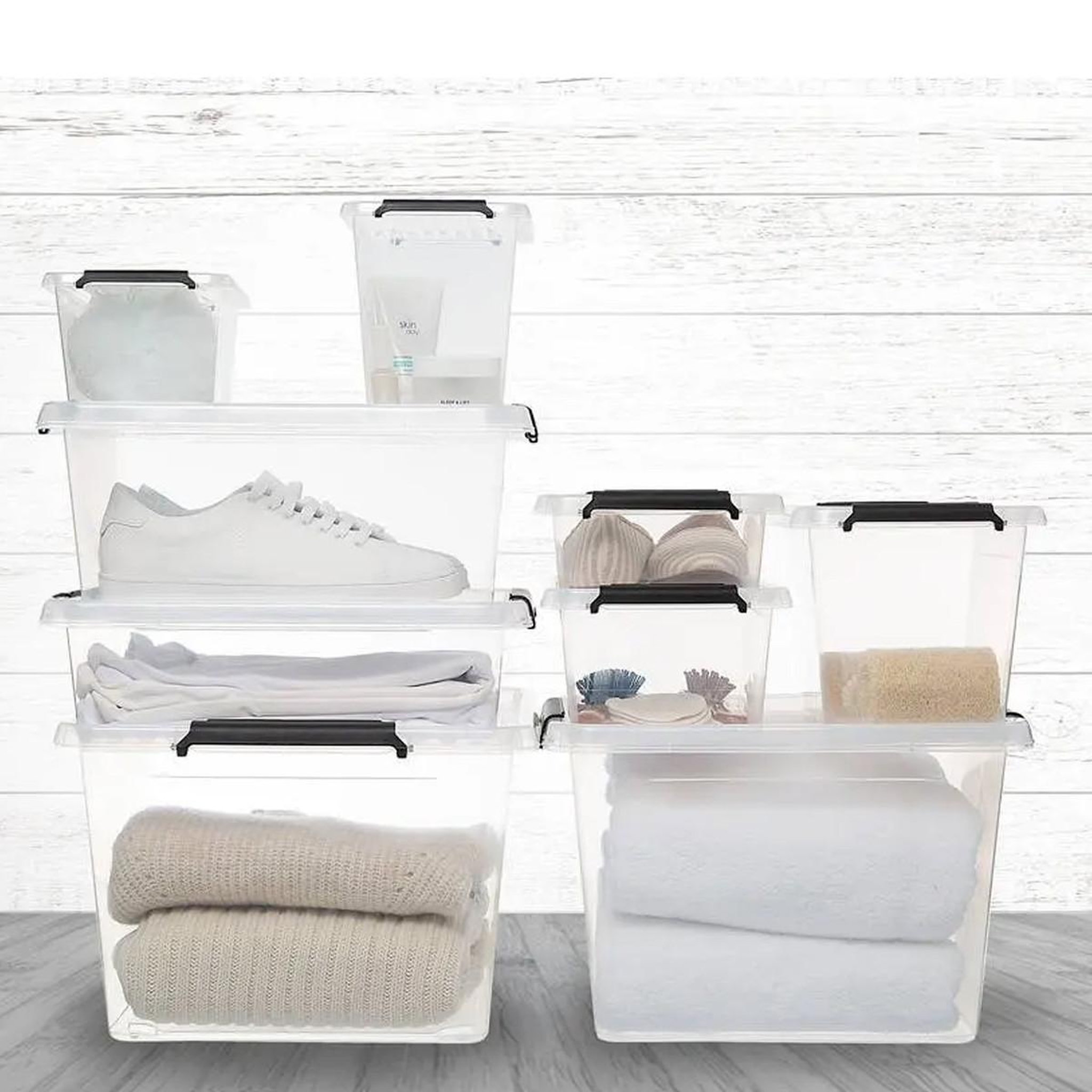 Voir la diapositive 3 : FIVE Boîte de rangement à clip  n box  32l transparent