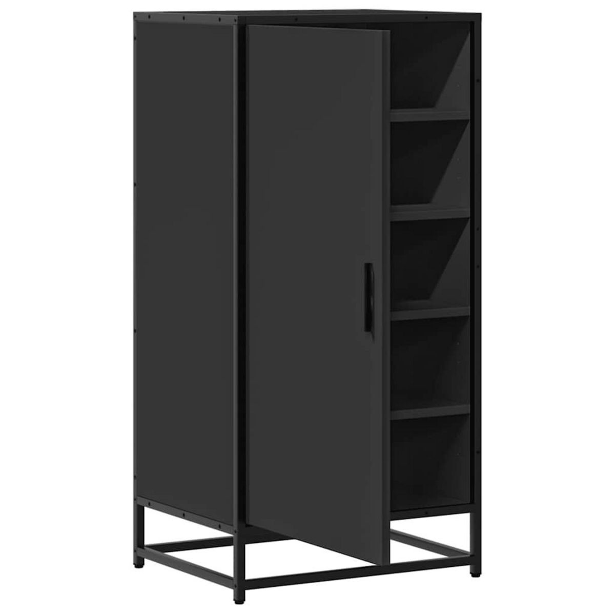 VIDAXL Etagere a chaussures noir 48x38x97,5 cm bois d'ingenierie