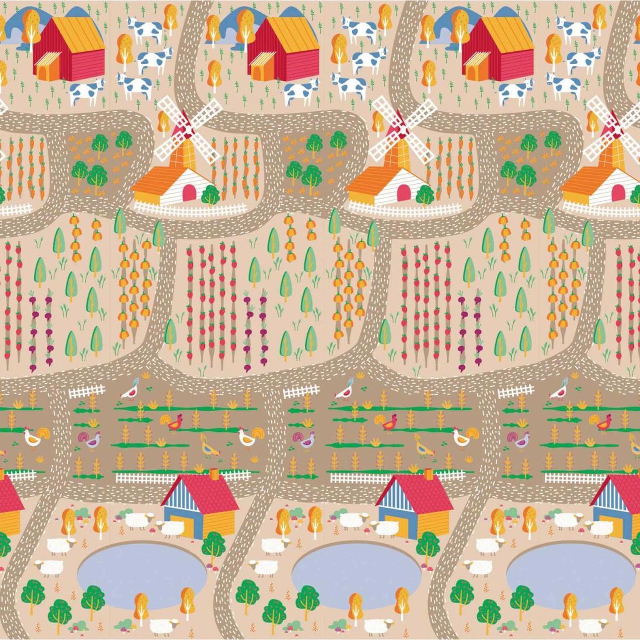 Voir la diapositive 1 : Asalvo Tapis de jeu pliable 120 X 180 Farm-City