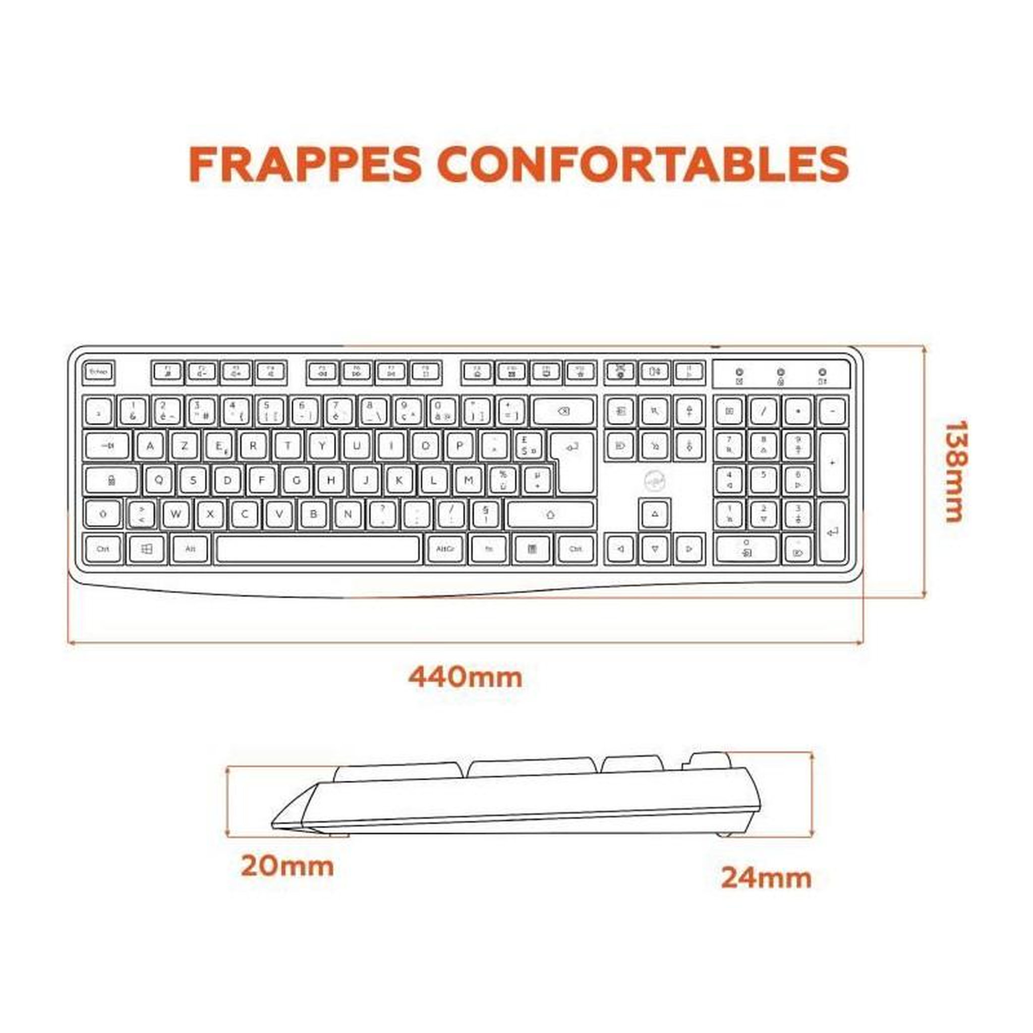 Voir la diapositive 5 : Mobility Lab Clavier sans fil - MOBILITY LAB - Deluxe - AZERTY - Noir