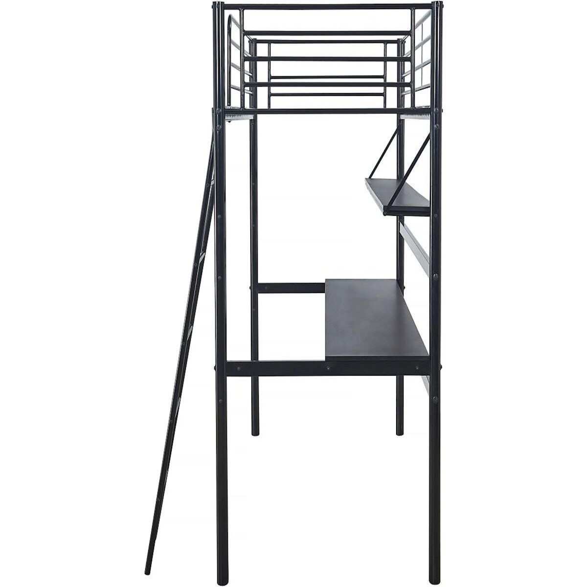Habitat et Jardin Lit mezzanine avec bureau  Alona  - 90 x 190 cm - Noir