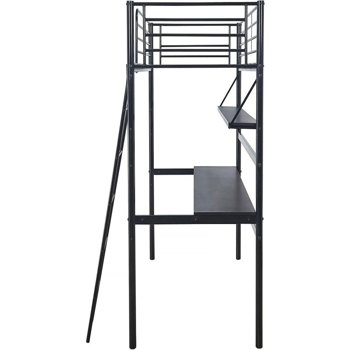 Habitat et Jardin Lit mezzanine avec bureau  Alona  - 90 x 190 cm - Noir