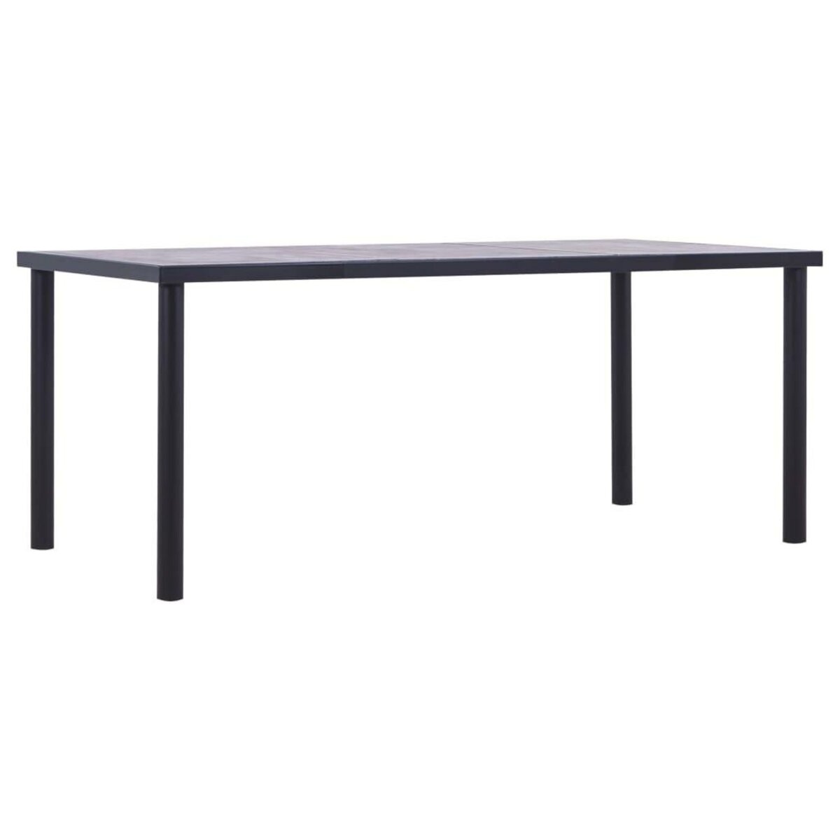 VIDAXL Table a manger Noir et gris beton 180x90x75 cm MDF