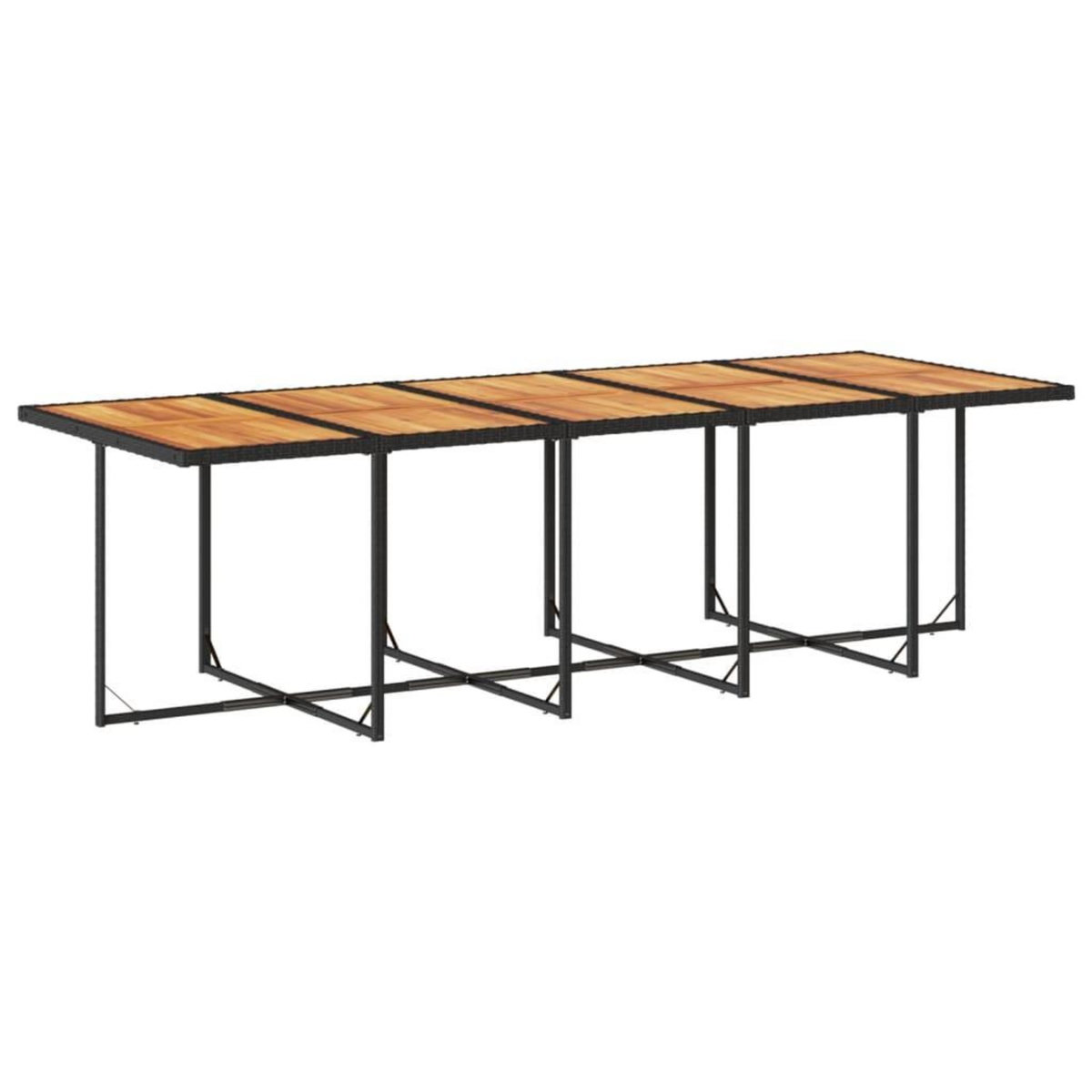 VIDAXL Ensemble a manger de jardin 11 pcs coussins noir resine tressee