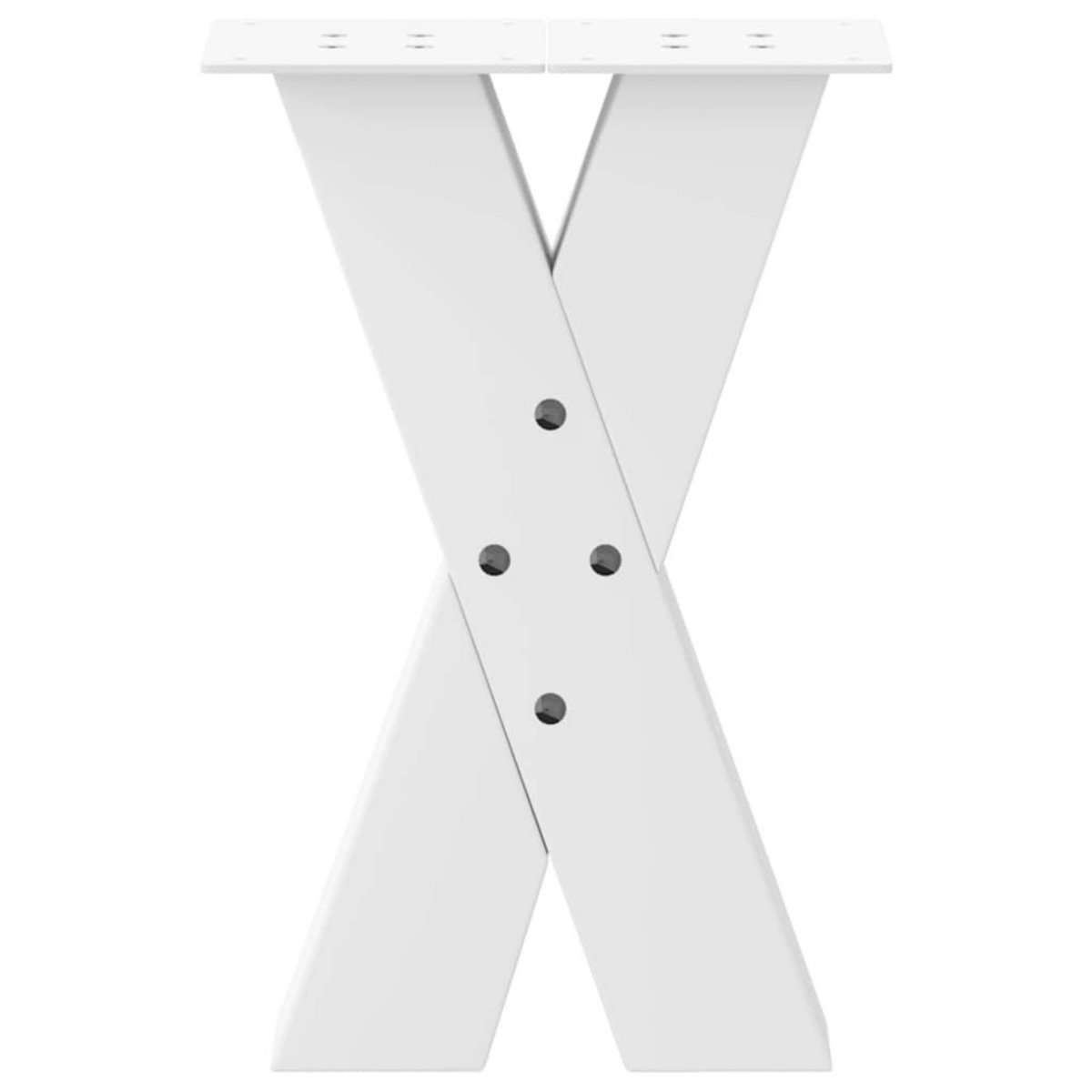 VIDAXL Pieds de table basse forme de X 2 pcs blanc 38x(42-43) cm acier