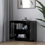 Voir la diapositive 3 : VIDAXL Armoire a vitrine noir 82,5x30,5x80 cm Bois d'ingenierie