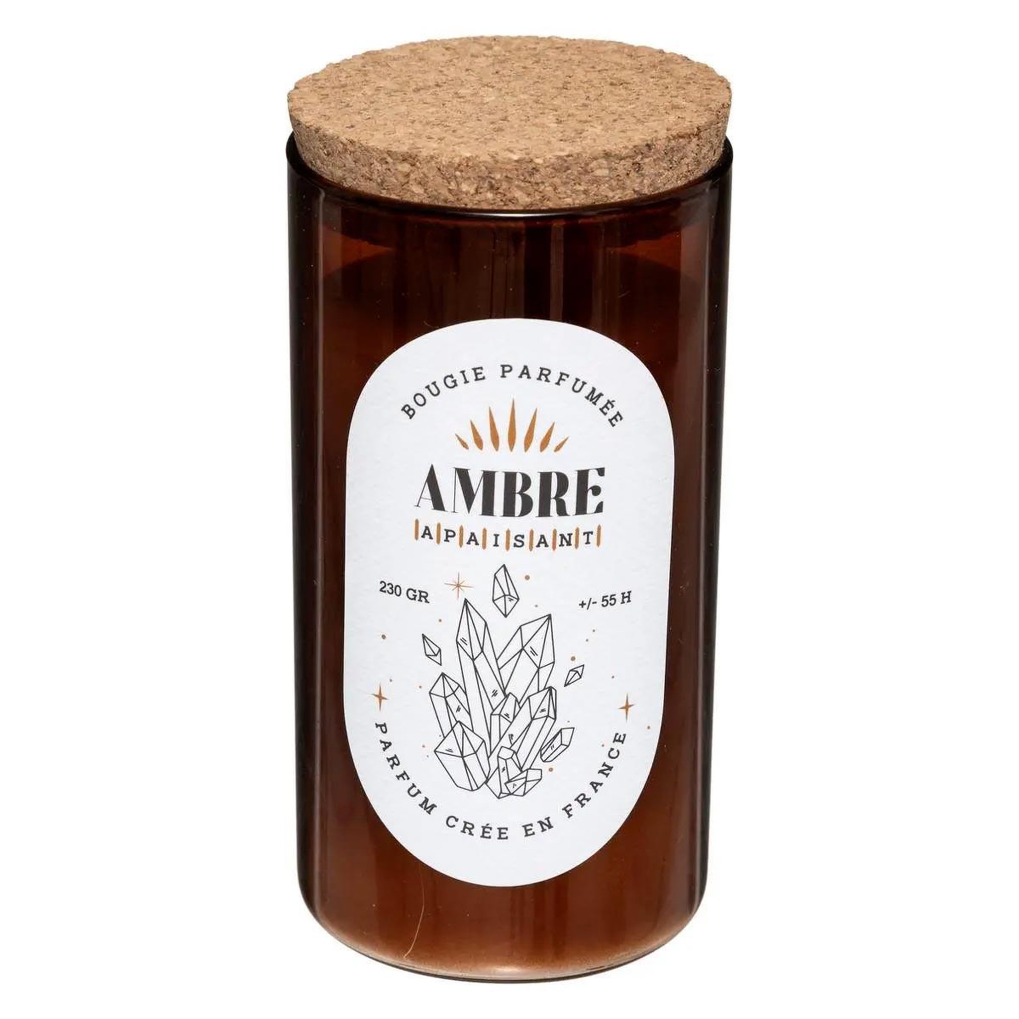 COMPTOIR DE LA BOUGIE Bougie parfumée en verre  snow  230g ambre