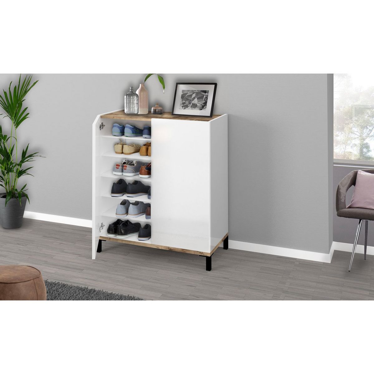 Meuble à chaussures 2 portes L90cm BARI