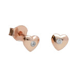 L'ATELIER D'AZUR Boucles d'Oreilles Argent 925/000 Rose Gold - Coeur Serti