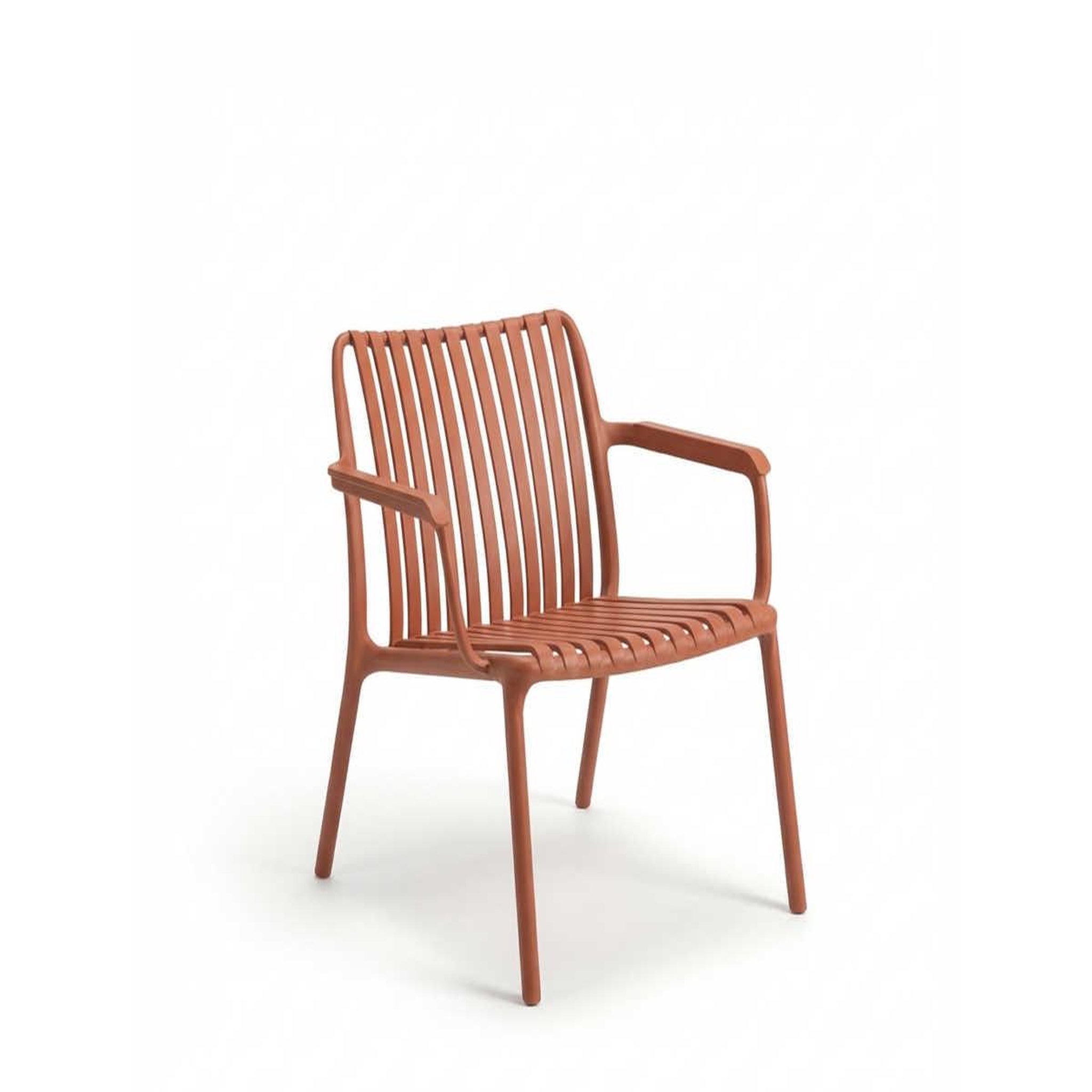 Jardiline Fauteuil bas de jardin en résine PP 50 % recyclé Joysxee, terracotta - Jardiline