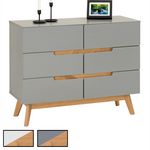 IDIMEX Commode TIBOR, 6 tiroirs. Coloris disponibles : Blanc