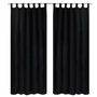 Voir la diapositive 1 : VIDAXL 2 pcs Rideau a Passant Micro Satin Noir 140 x 175 cm