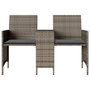 Voir la diapositive 5 : VIDAXL Canape de jardin 2 places avec table et tabourets gris rotin