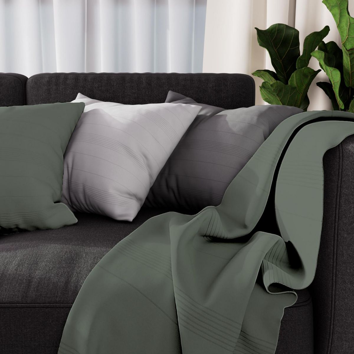 SOLEIL D'OCRE Jeté de lit, canapé, plaid ADELE par Soleil d'ocre