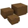 Voir la diapositive 2 : VIDAXL Boîtes de rangement avec couvercles 3 pcs Marron miel