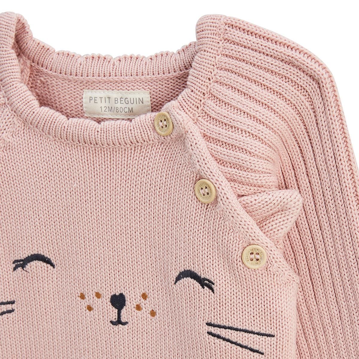 Petit Béguin Ensemble bébé pull et legging en tricot Swan