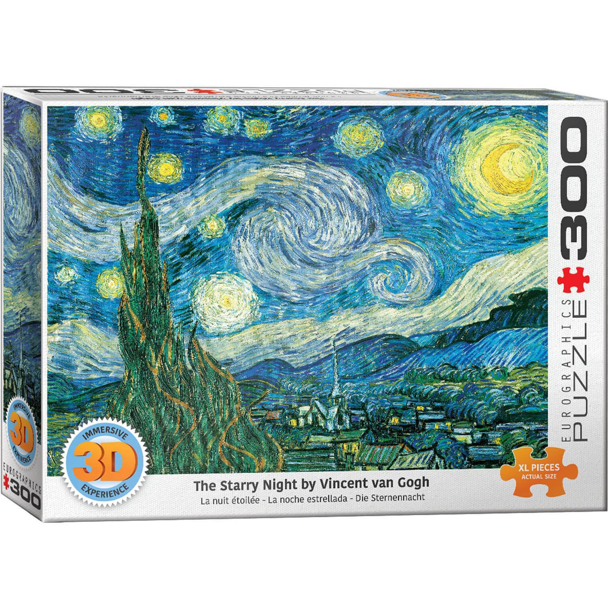 Voir la diapositive 1 : Eurographics Puzzle 300 pieces XL: 3D Lenticulaire : La Nuit étoilée, Vincent Van Gogh