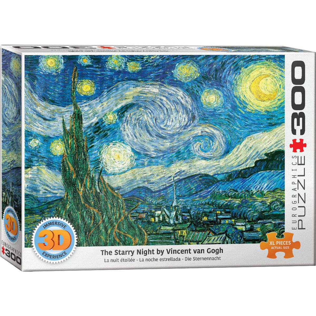 Eurographics Puzzle 300 pieces XL: 3D Lenticulaire : La Nuit étoilée, Vincent Van Gogh