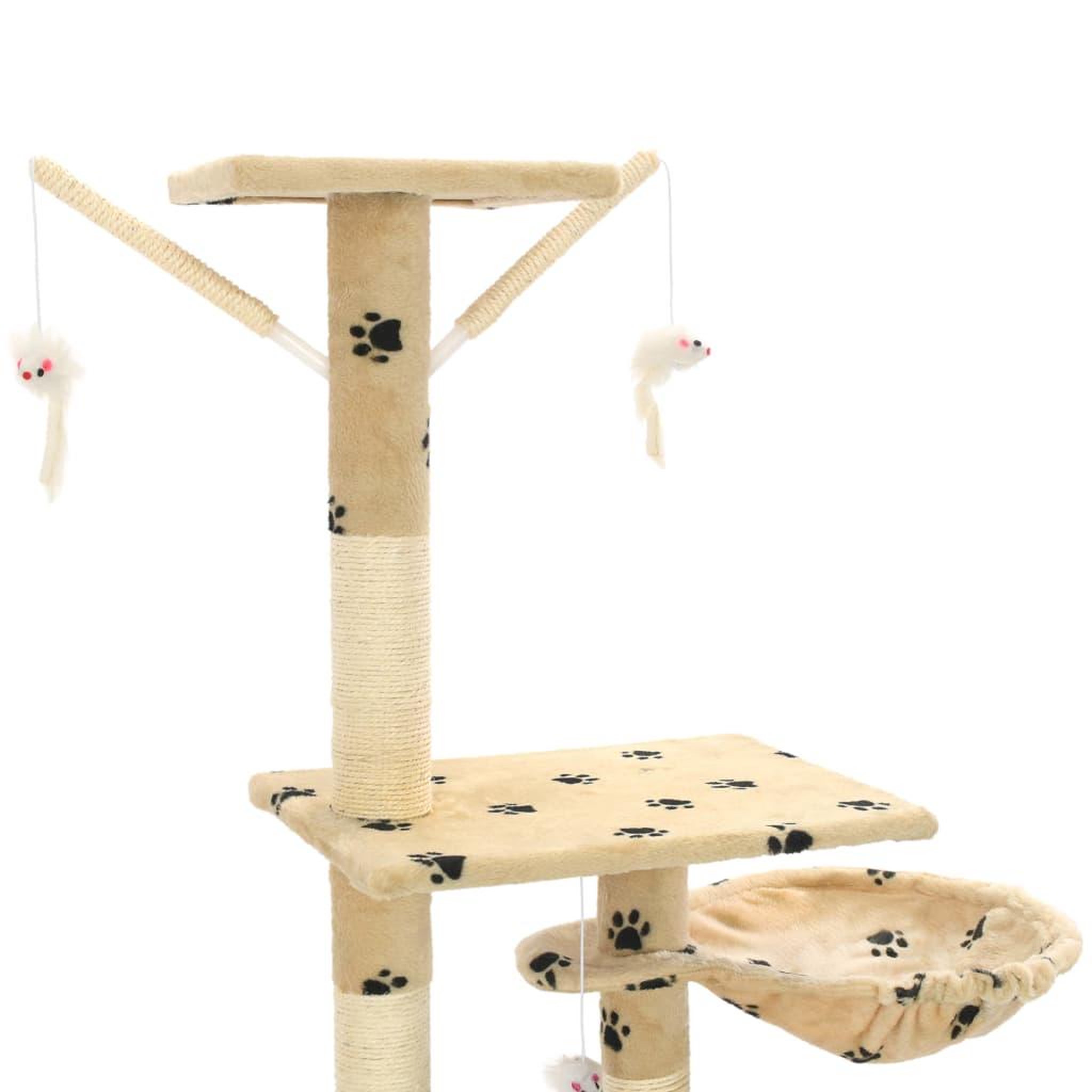 Voir la diapositive 5 : VIDAXL Arbre a chat et griffoirs 230-250 cm Empreintes de pattes Beige