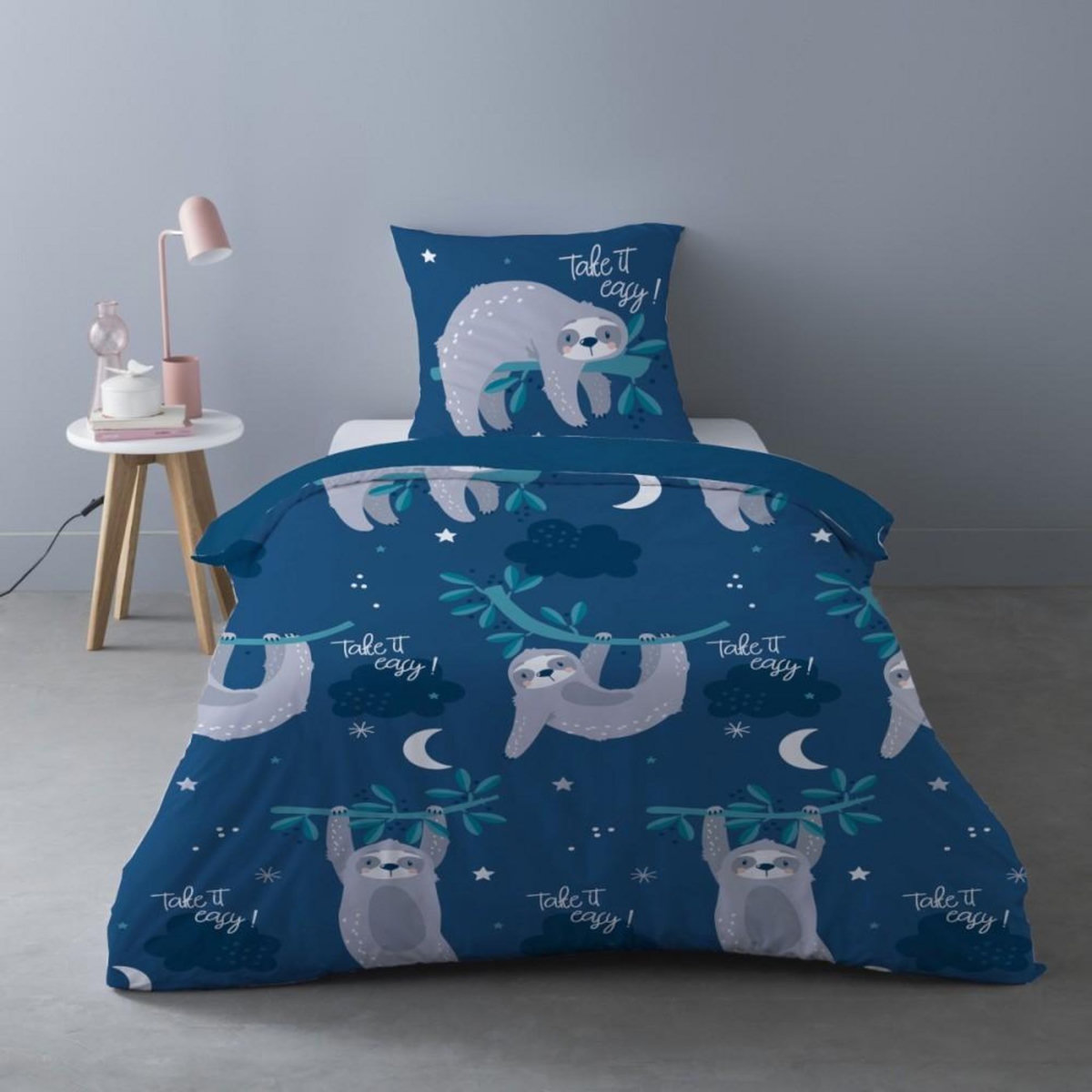 Dourev Housse de couette140x200 PARESSEUX + 1 taie