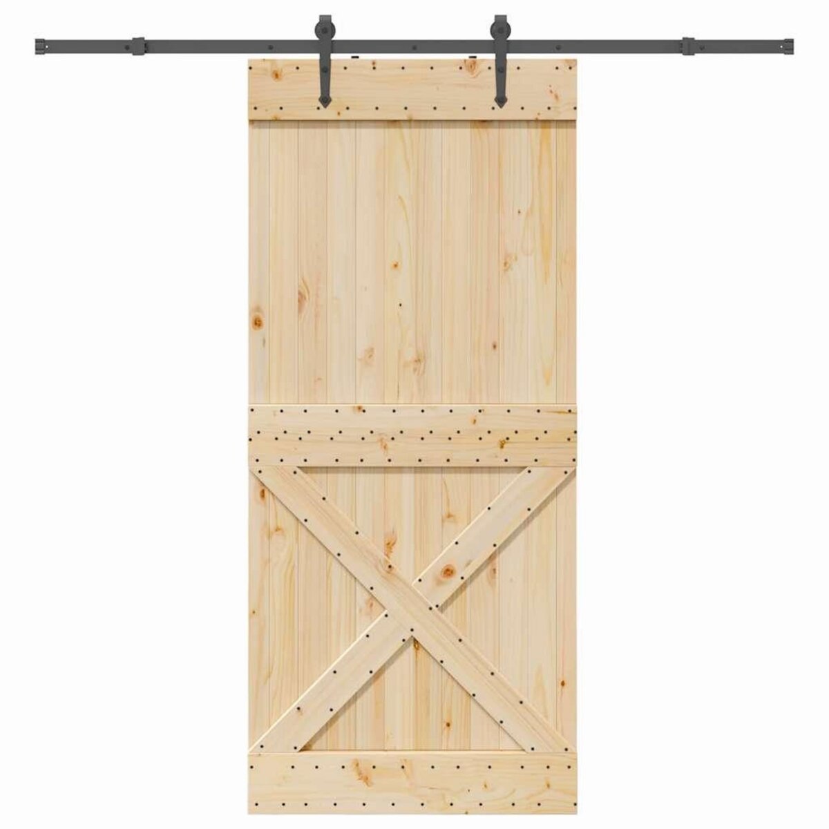 VIDAXL Porte coulissante et kit de quincaillerie 100x210 cm pin massif
