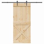 VIDAXL Porte coulissante et kit de quincaillerie 100x210 cm pin massif