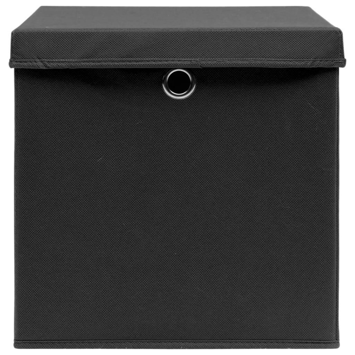 VIDAXL Boîtes de rangement avec couvercle 10 pcs Noir 32x32x32cm Tissu