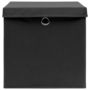 Voir la diapositive 3 : VIDAXL Boîtes de rangement avec couvercle 10 pcs Noir 32x32x32cm Tissu