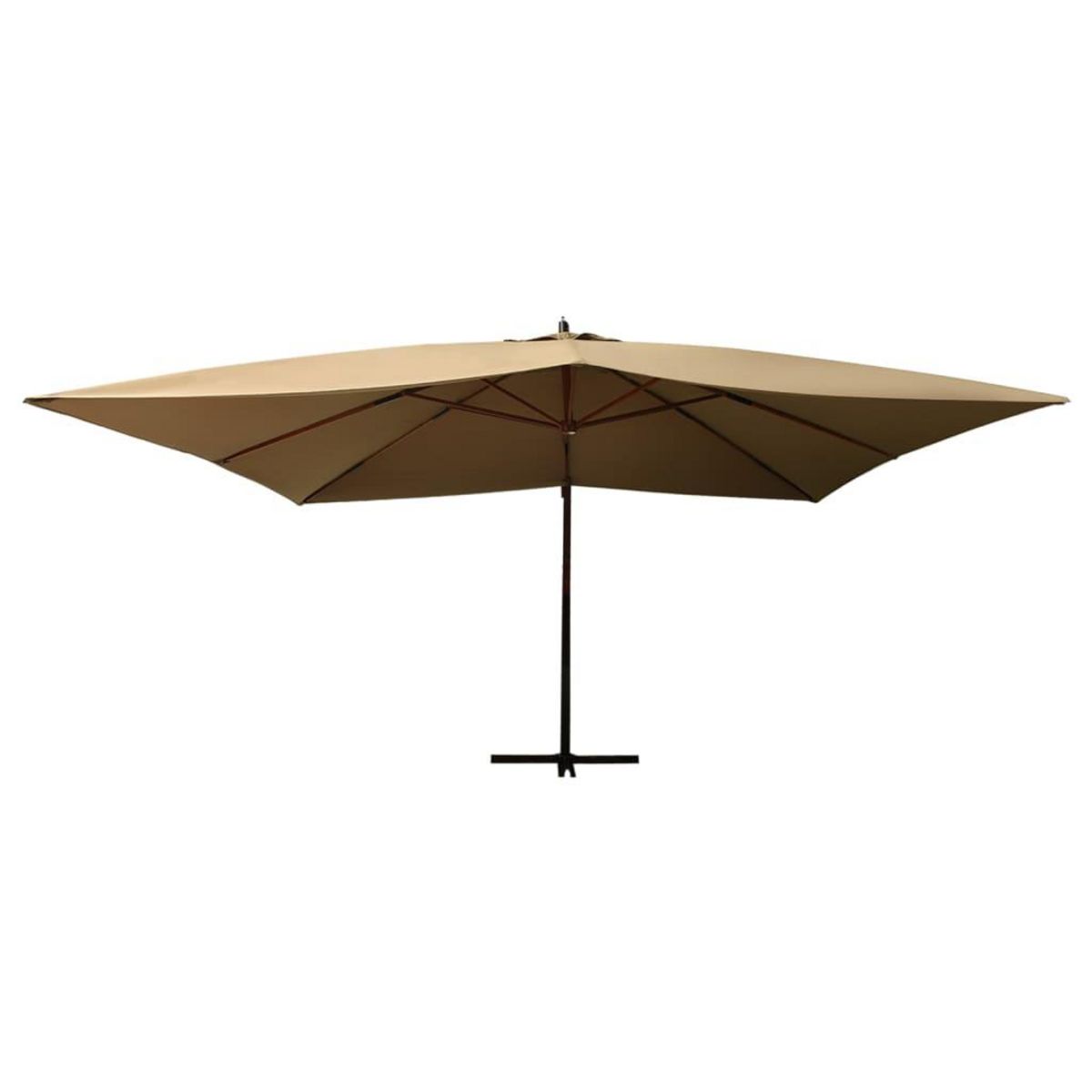 VIDAXL Parasol de jardin en porte-a-faux avec mat en bois taupe