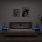 VIDAXL Armoires de chevet avec lumieres LED 2 pcs chene sonoma