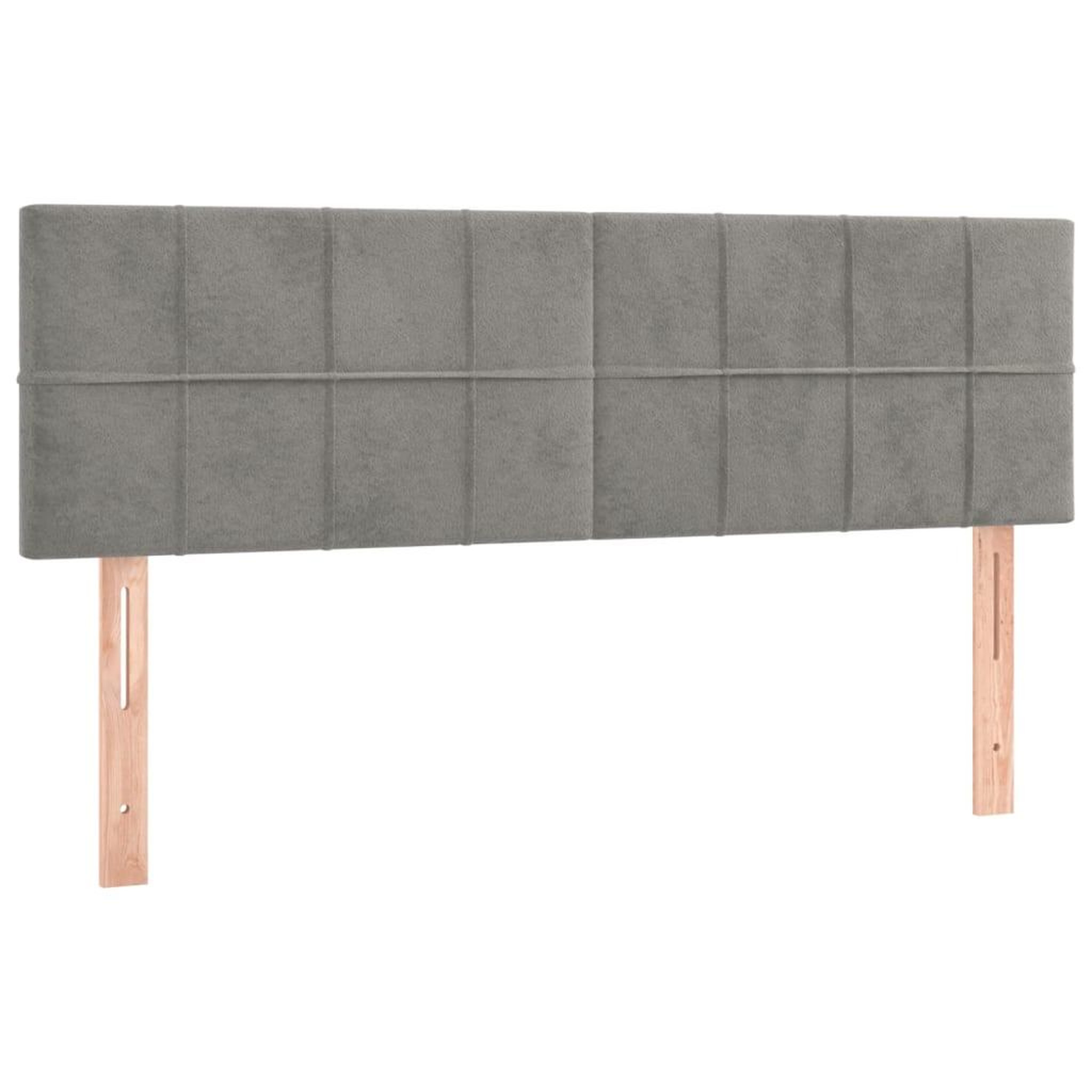 Voir la diapositive 4 : VIDAXL Tete de lit a LED Gris clair 144x5x78/88 cm Velours
