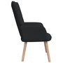 VIDAXL Chaise de relaxation avec tabouret Noir Tissu