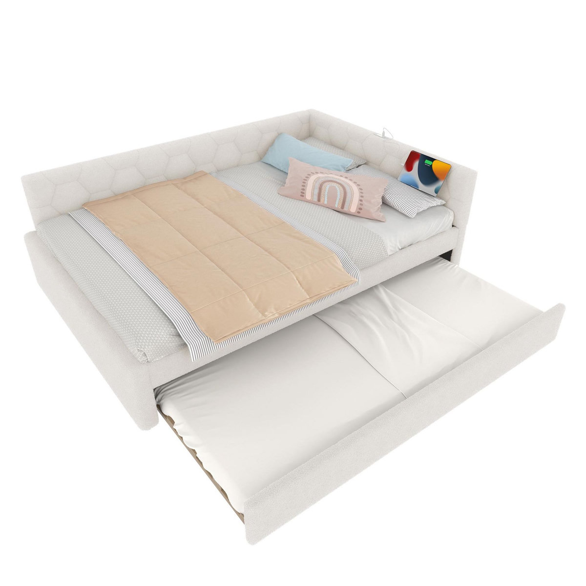 MERAX Lit gigogne rembourré