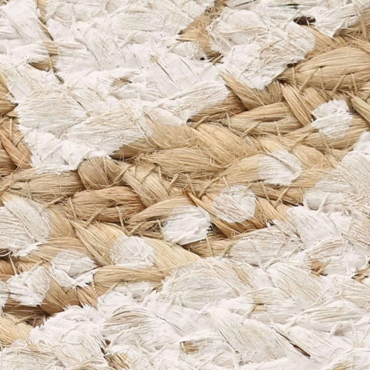 VIDAXL Tapis Jute tresse imprime 120 cm rond