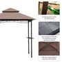 Voir la diapositive 5 : HOMCOM Pavillon abri tonnelle de jardin pour barbecue double toit 2 tablettes incluses tissu polyester acier 2,45 x 1,48 x 2,55 m chocolat