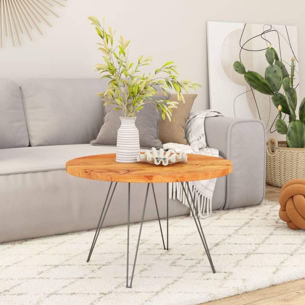 VIDAXL Dessus de table Ø80x2,5 cm rond bois massif d'acacia