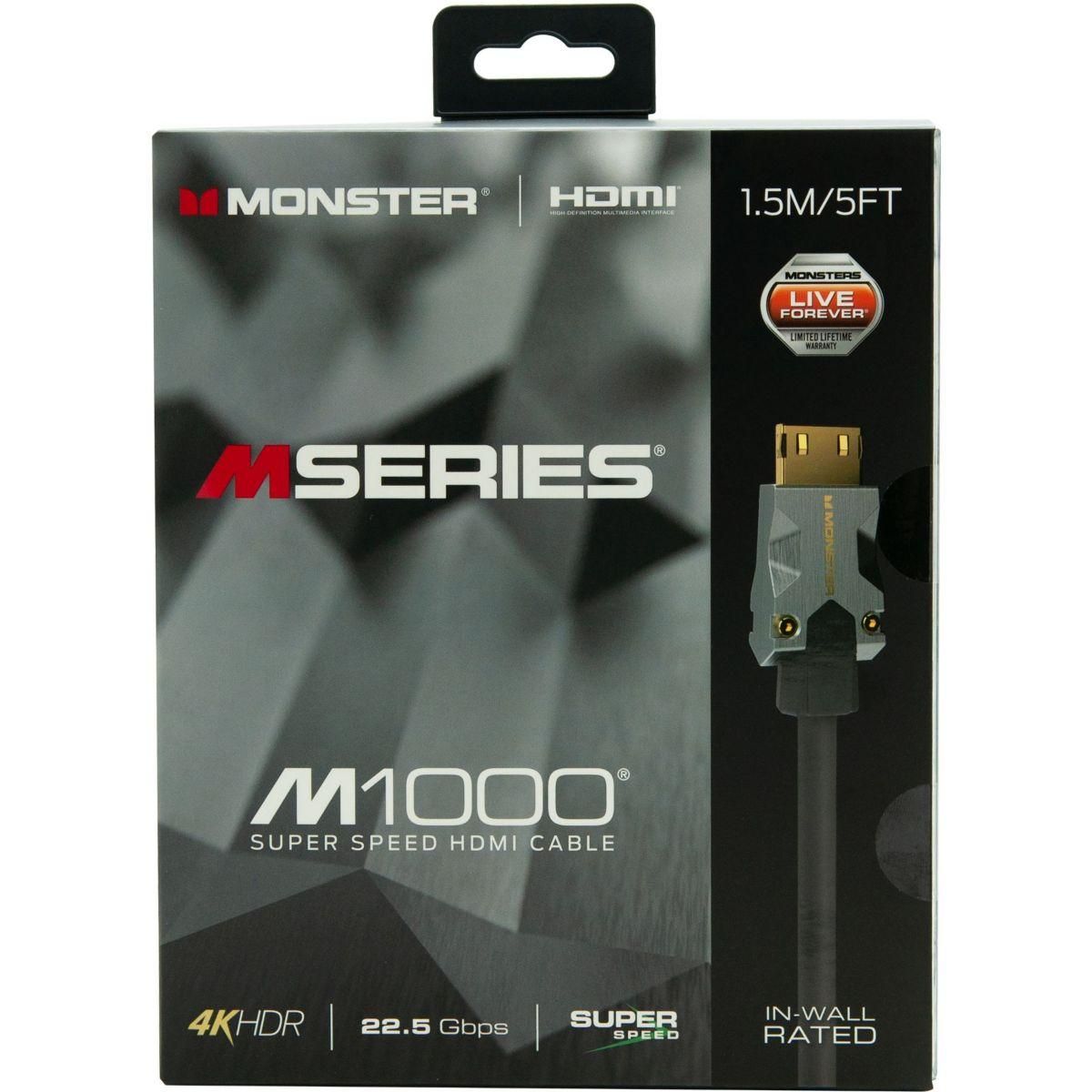 Monster Cable Câble HDMI M1000 UHD 4K HDR 22.5GBPS 3M