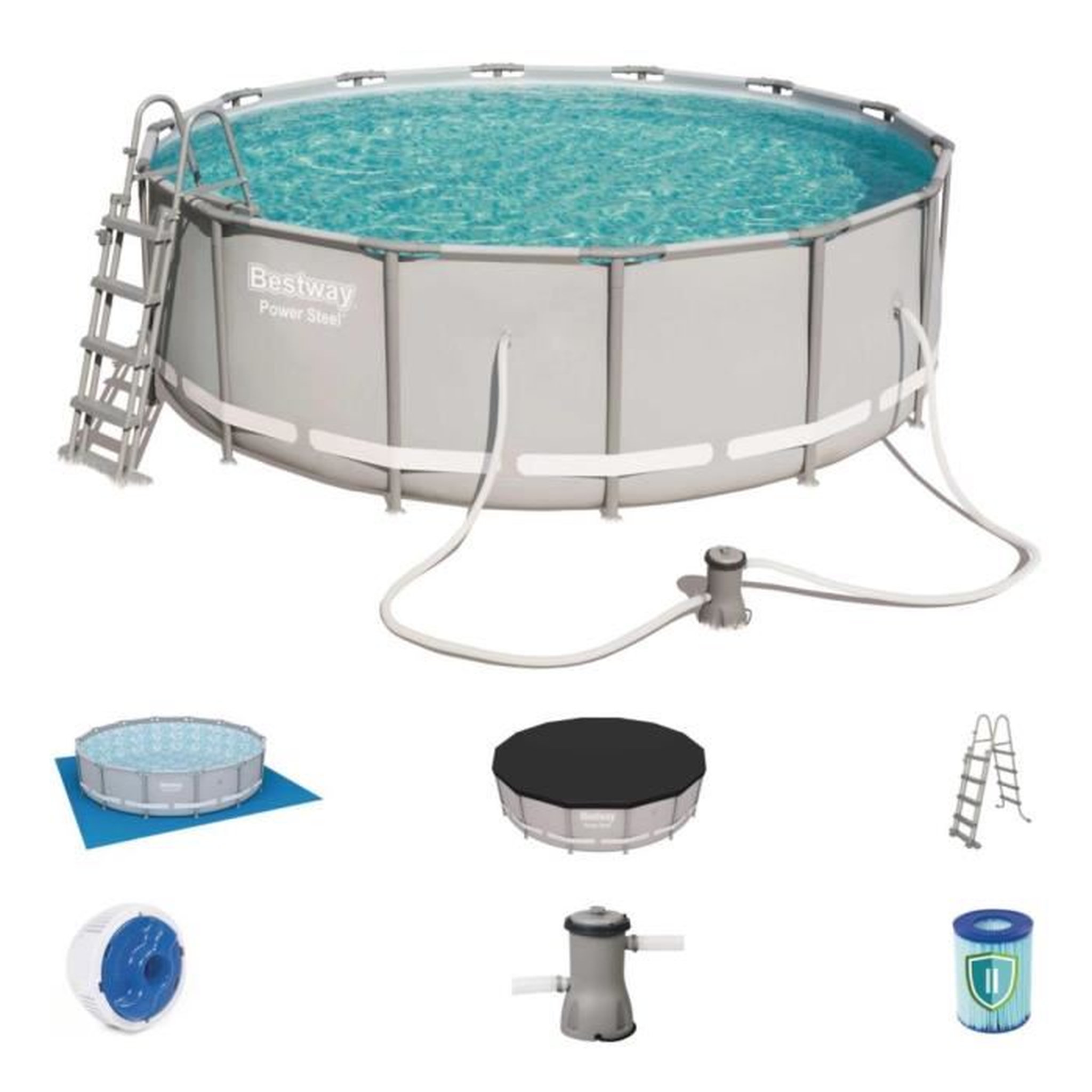 Voir la diapositive 2 : BESTWAY Piscine tubulaire 4,27 x 1,22 m ronde
