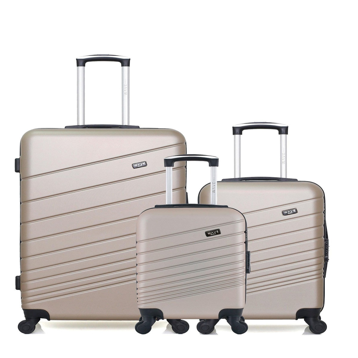WAVE PARIS Lot de 3 - Valises grand format, cabine et cabine XXS TIGRE