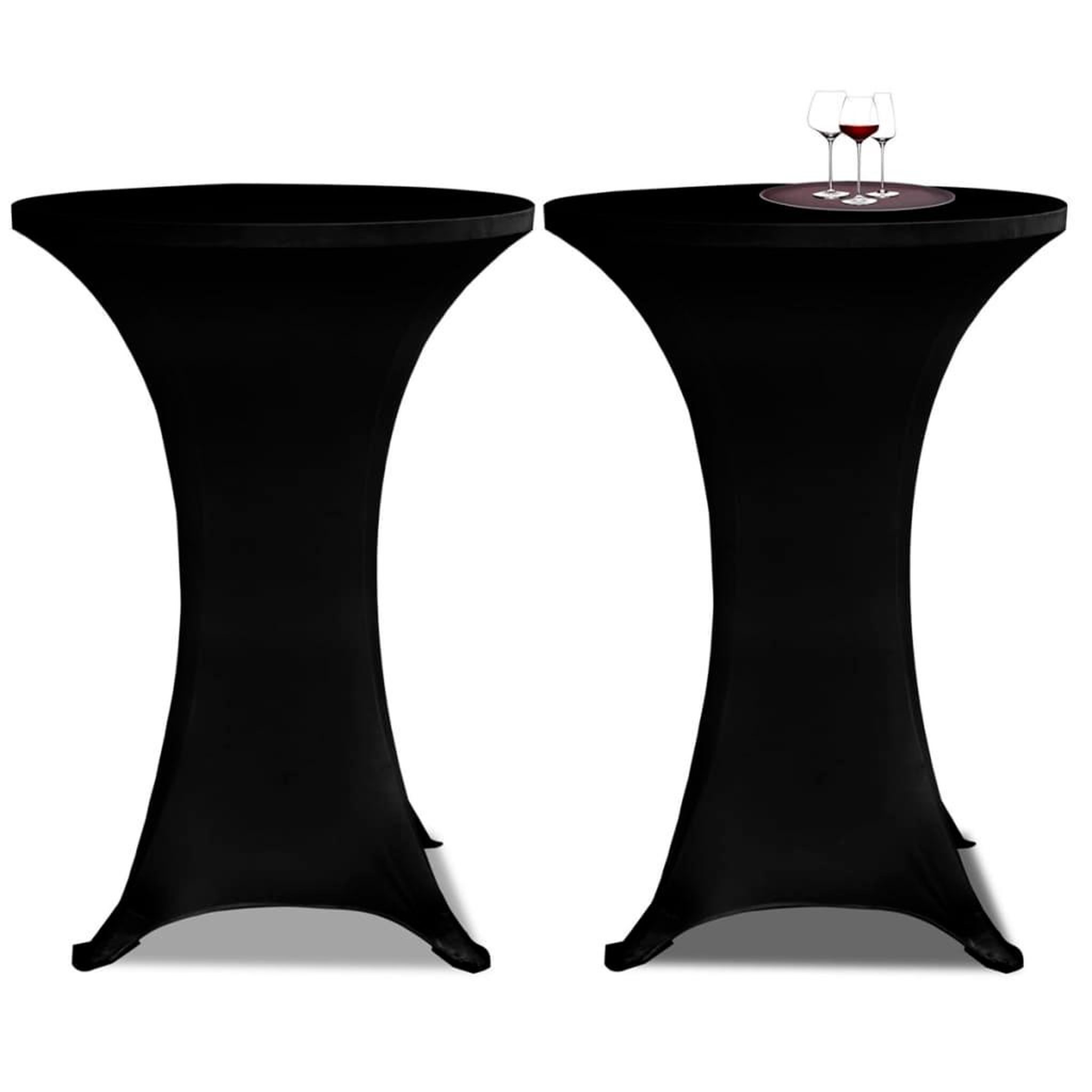 VIDAXL Housses elastiques de table Ø 80 cm Noir 2 pcs