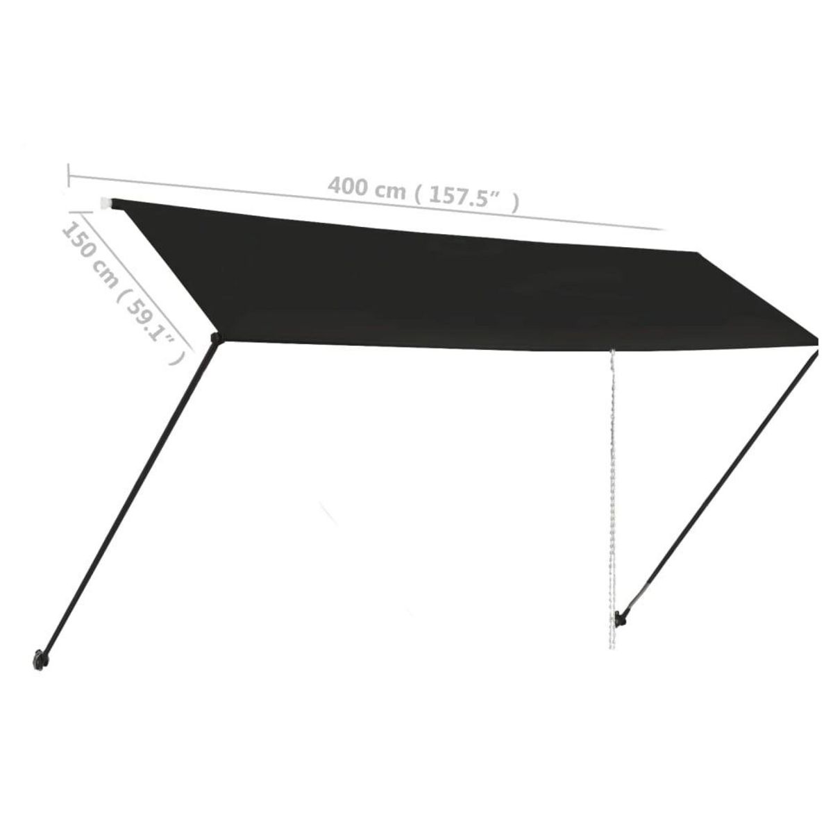 VIDAXL Auvent retractable avec LED 400x150 cm Anthracite