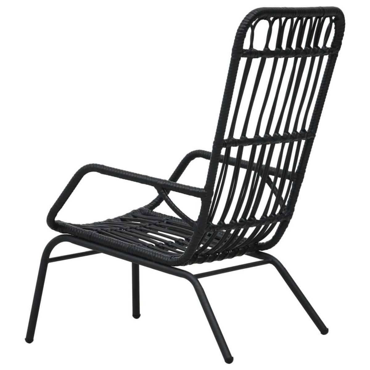 VIDAXL Chaise de jardin Resine tressee Noir