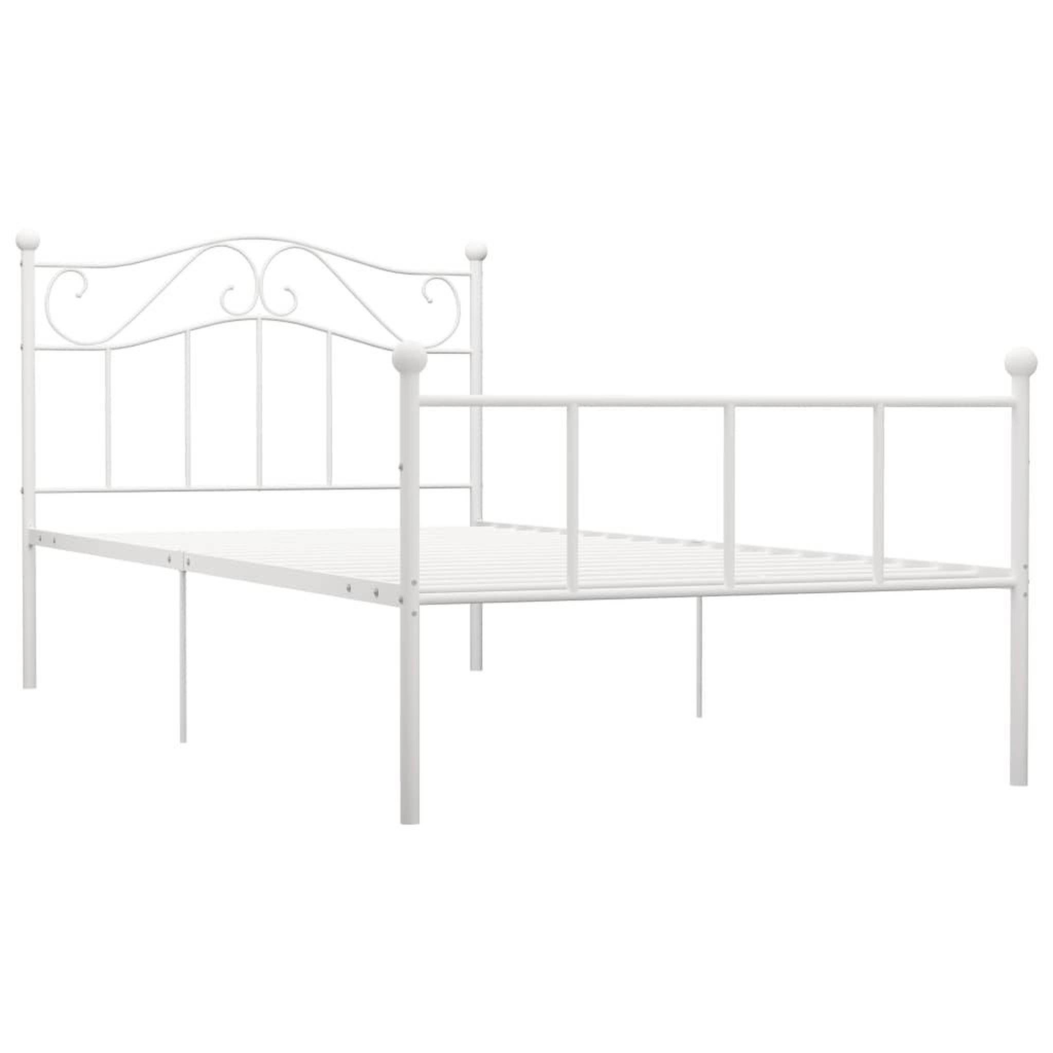 Voir la diapositive 2 : VIDAXL Cadre de lit Blanc Metal 90 x 200 cm