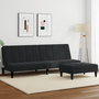 Voir la diapositive 1 : VIDAXL Canape-lit a 2 places avec repose-pied noir velours