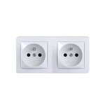 Schneider Electric Double prise avec terre saillie, complet Alréa, SCHNEIDER ELECTRIC, blanc