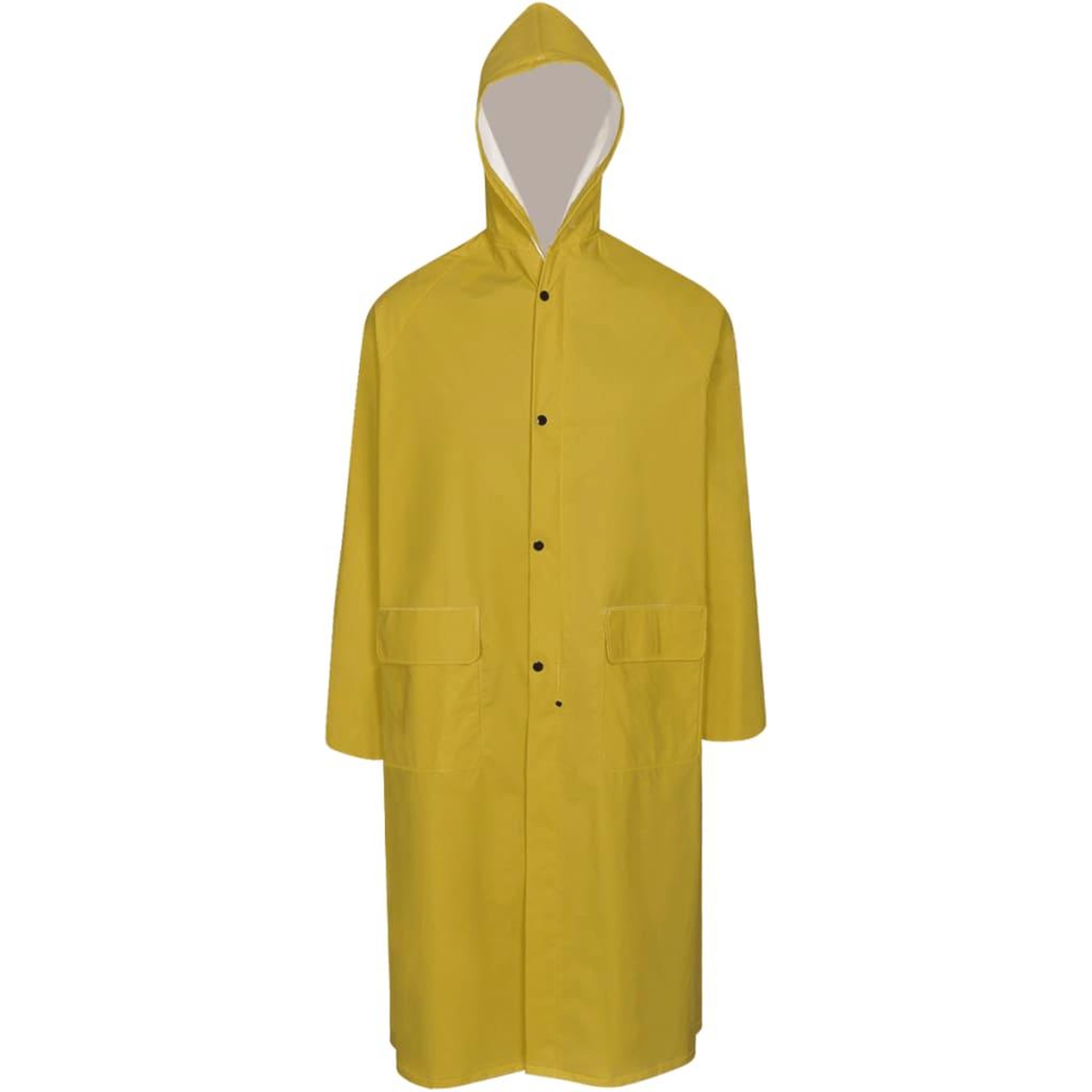VIDAXL Manteau de pluie long impermeable resistant a capuche jaune XXL