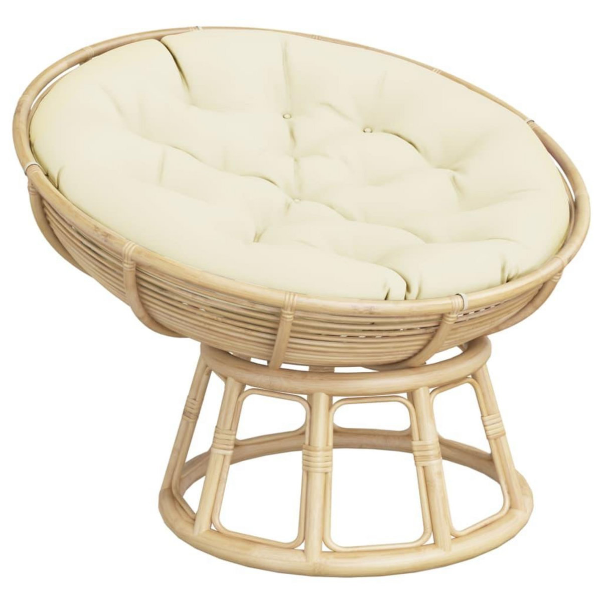 VIDAXL Coussin rond creme Ø 100 x11 cm tissu oxford